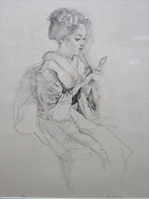 小磯良平Rkoiso 彫金プレート