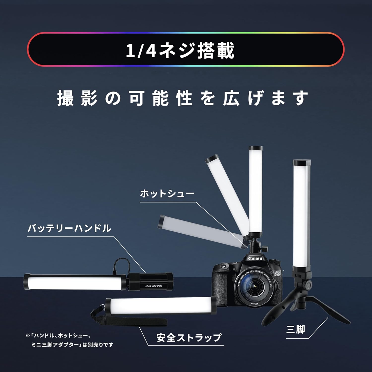NANLITE PavoTube Ⅱ 6C スティック型撮影用ライト RGBライト 36000