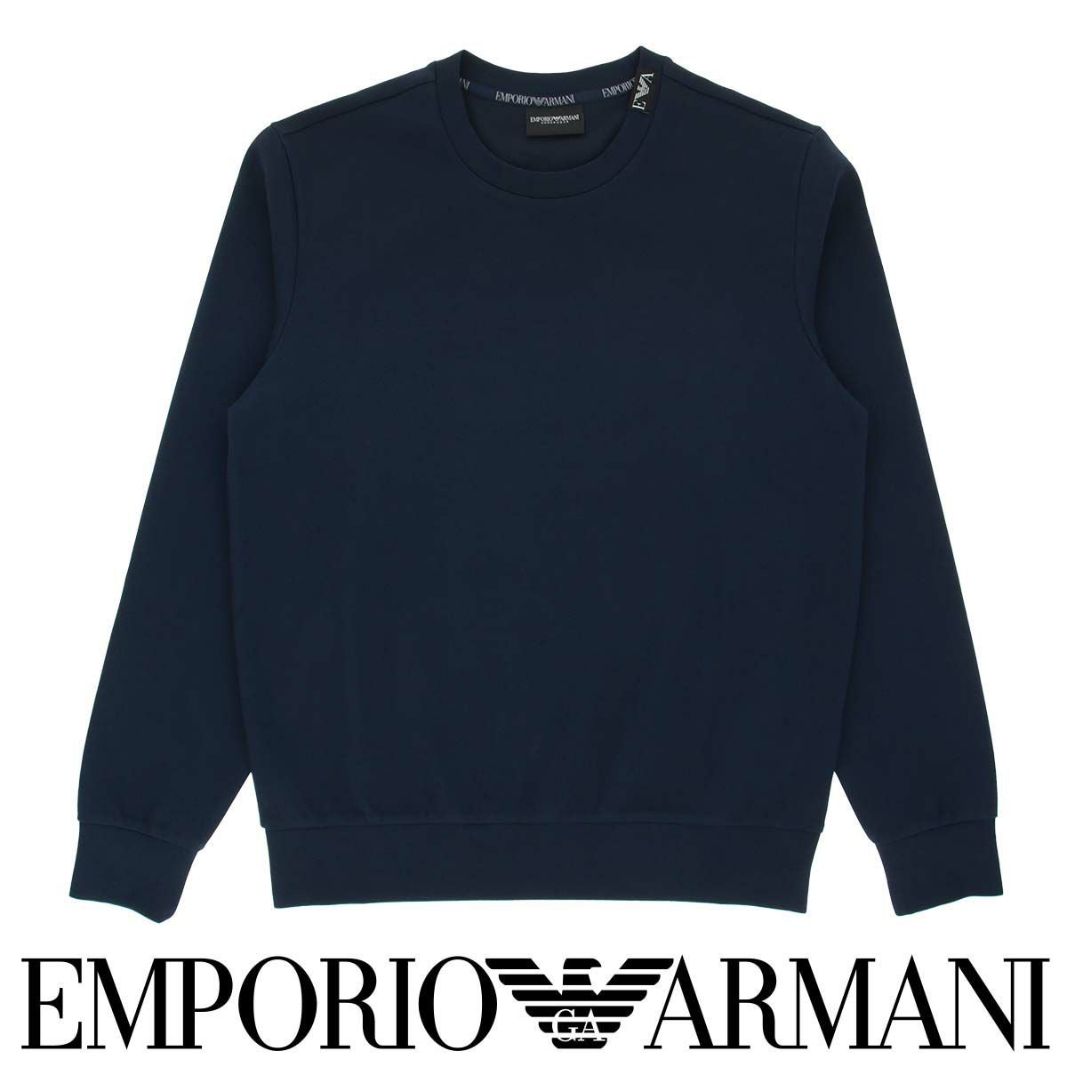 EMPORIO ARMANI STRECH PIQUET TERRY CREE NECK SWEATSHIRT ストレッチ