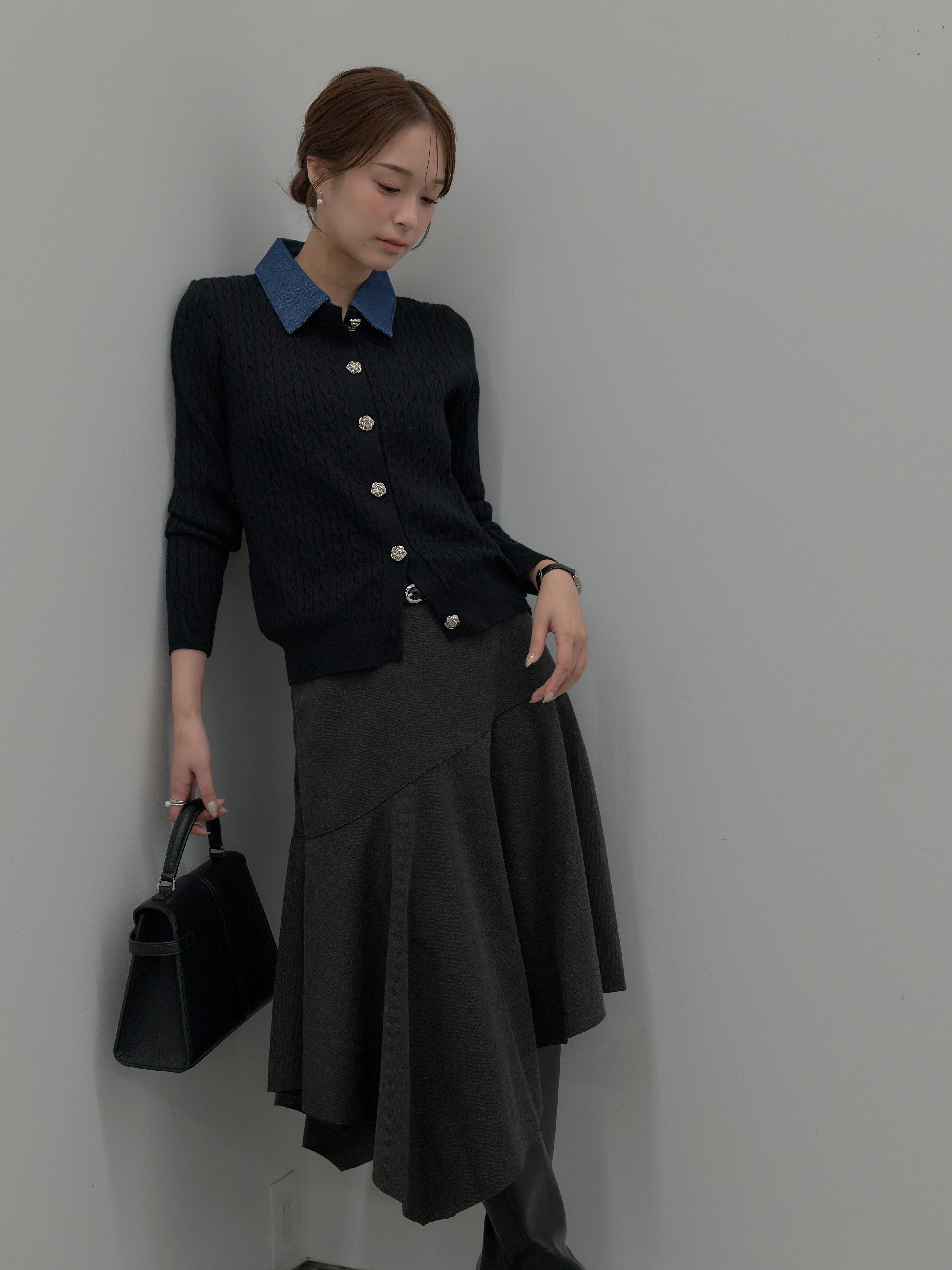 ミディ丈アシンメトリーフレアスカート – nairo