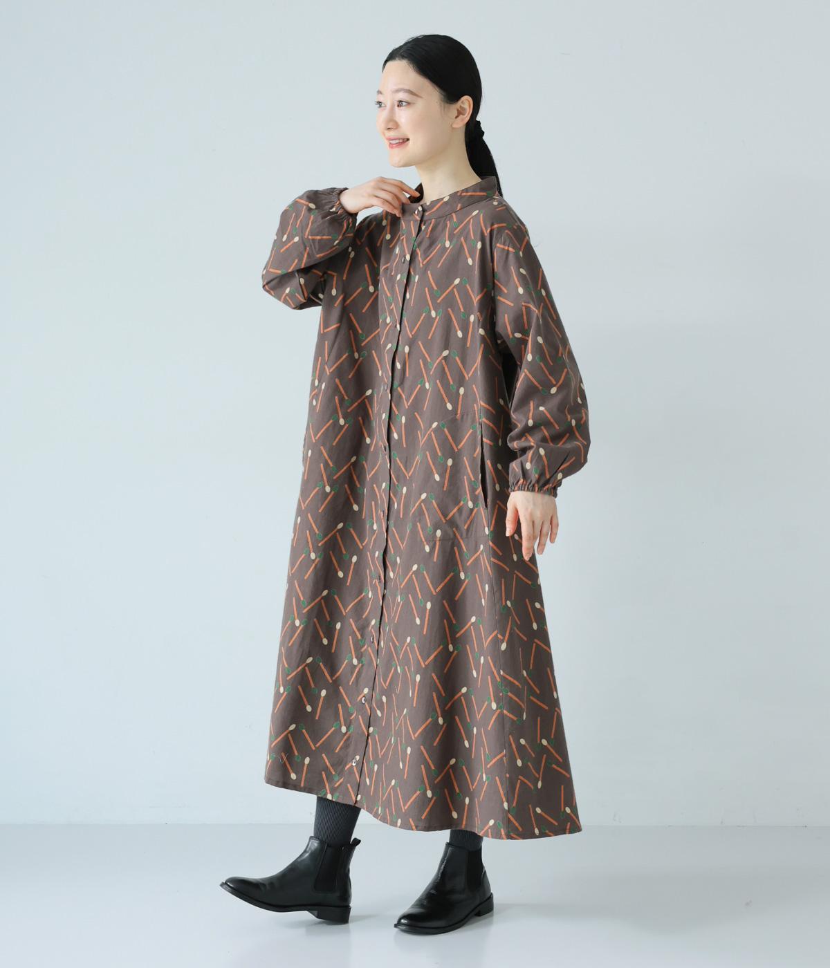 起毛マッチ柄ロング切替ワンピース（fu_dueka::）の商品詳細