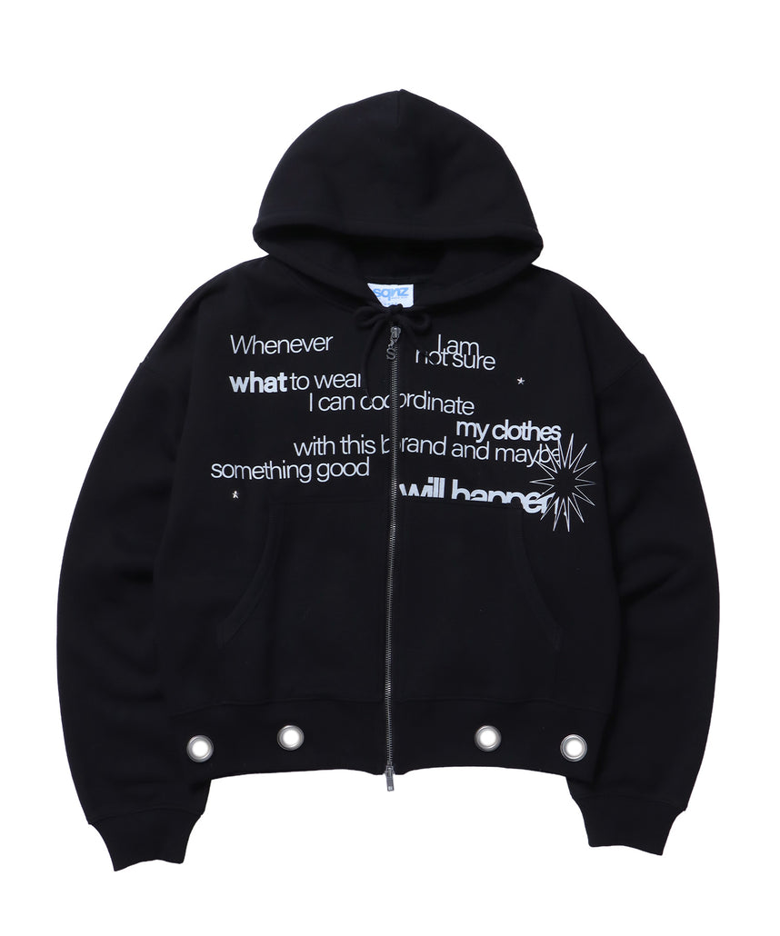 sqnz（エスキュンズ）sqnz eyelet zip pk / ジップパーカー 刺繍