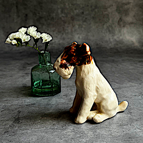 一枝庵 林沐雨 沐雨作 陶器 置物 犬 イングリッシュセッター