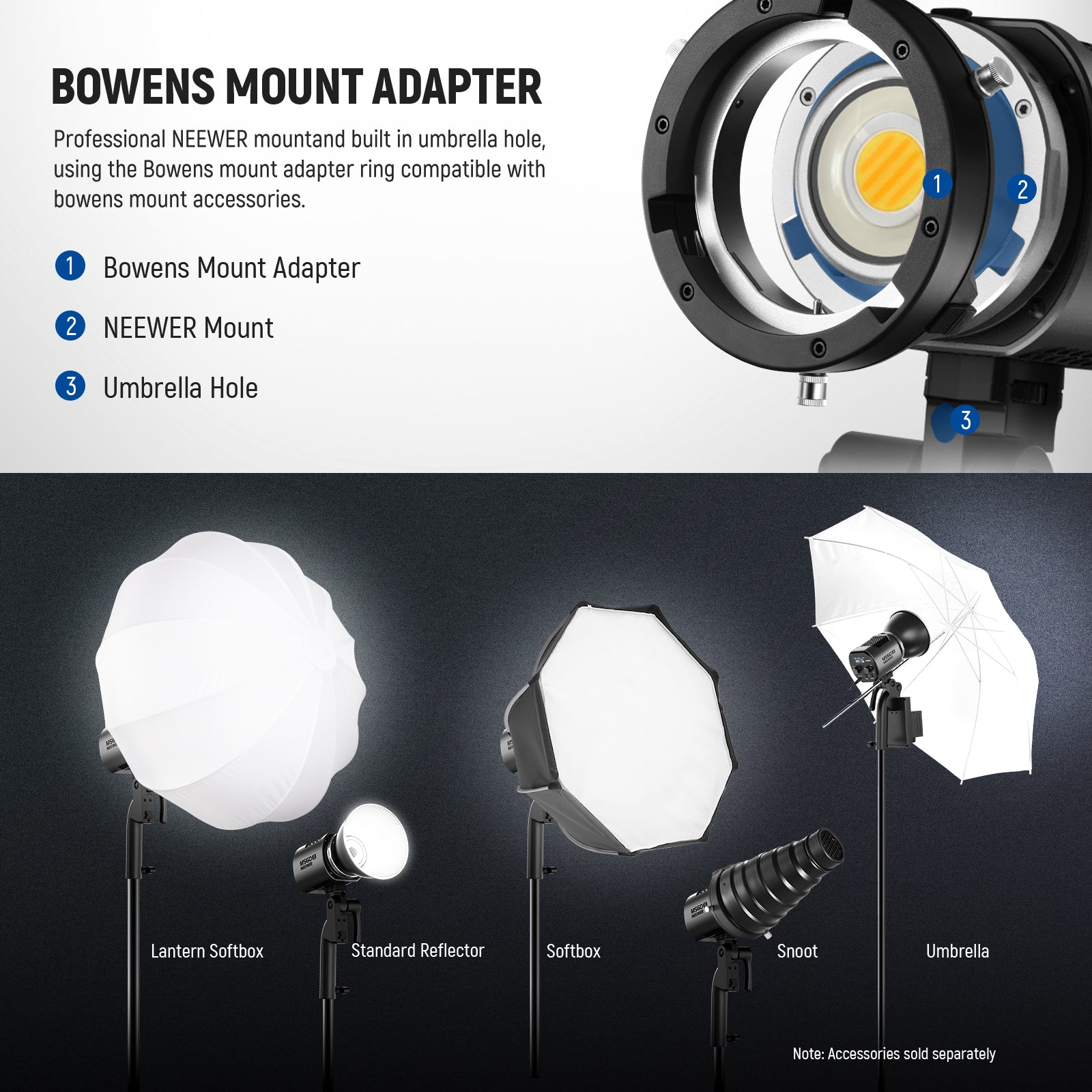 NEEWER MS60B Bi-color LED Video Light | Handheld Light