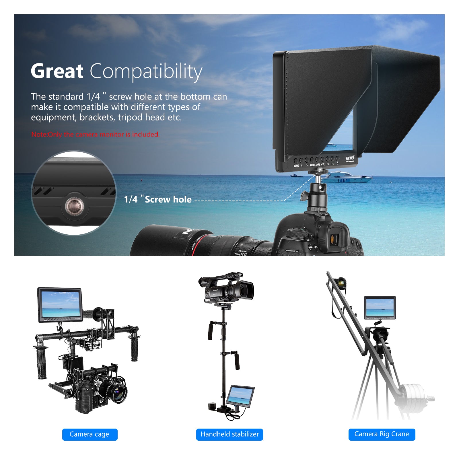 NEEWER F100 7“ カメラフィールドモニター – NEEWER.JP