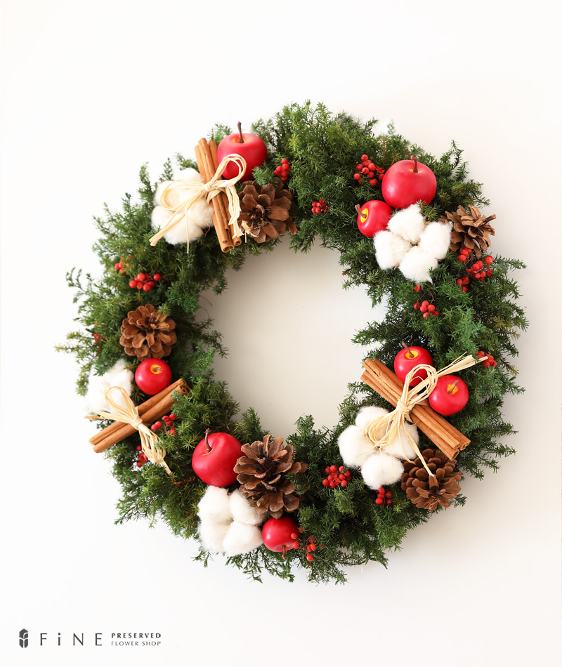 クリスマスリース - クリスマス コットンフラワー 松ぼっくり ギフト