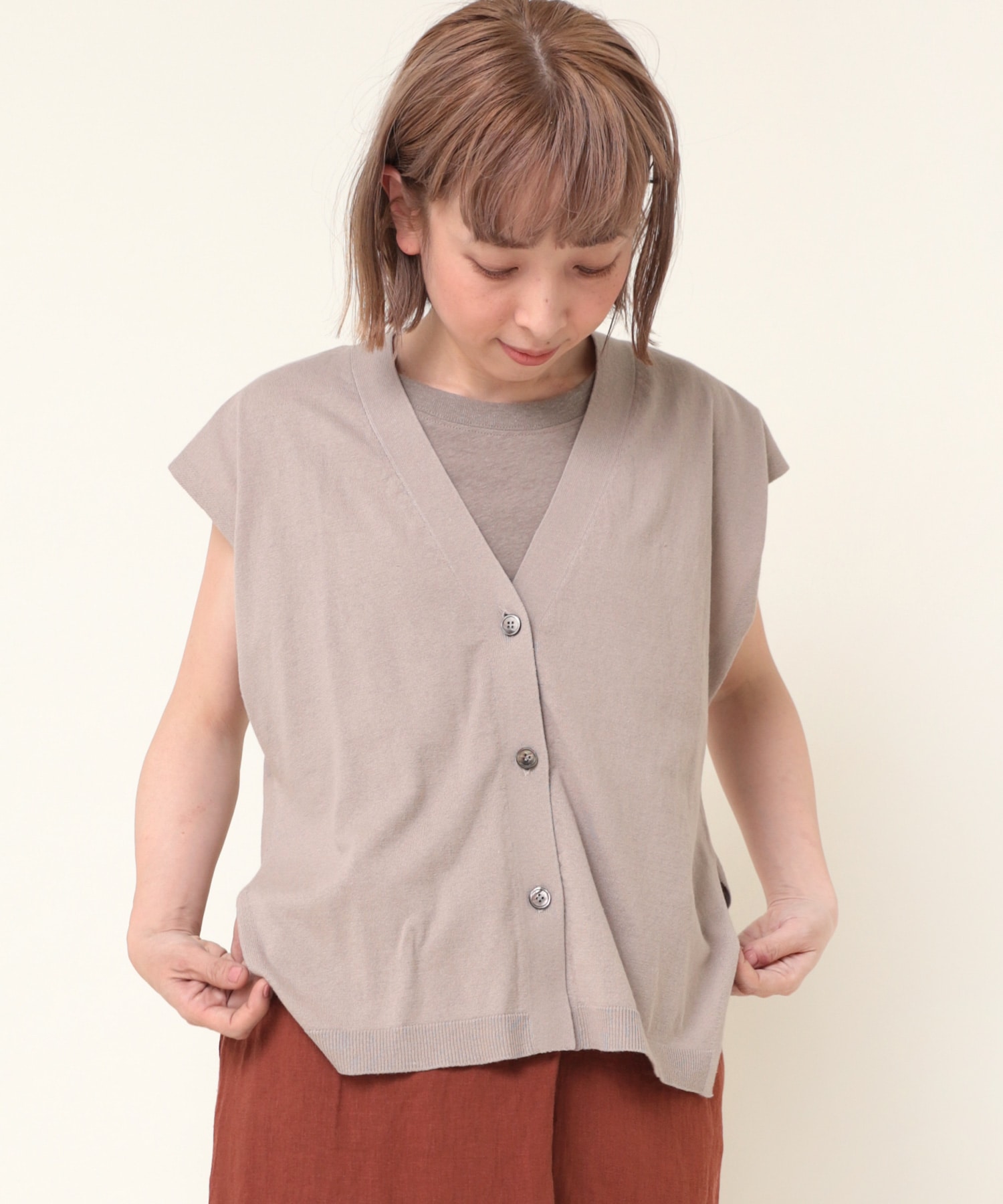 K2626 コットンノースリベスト(M ベージュ): トップス - RNA ONLINE