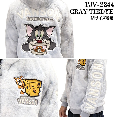 ファーZIPジャケット VANSON×TOM&JERRY トムジェリ オールドトム tjv-2244