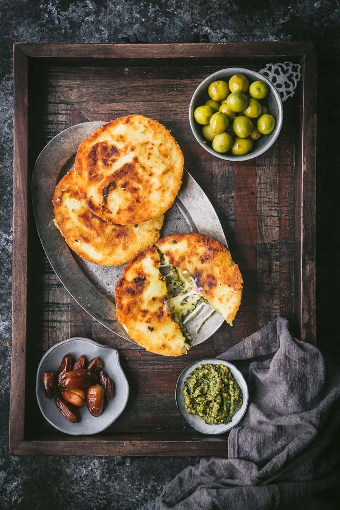 Cheese Arepas with Date and Olive Spread - Nerds with Knives