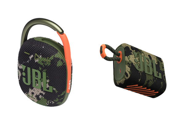 JBL、迷彩デザインになった防水Bluetoothスピーカー「CLIP 4」「GO3