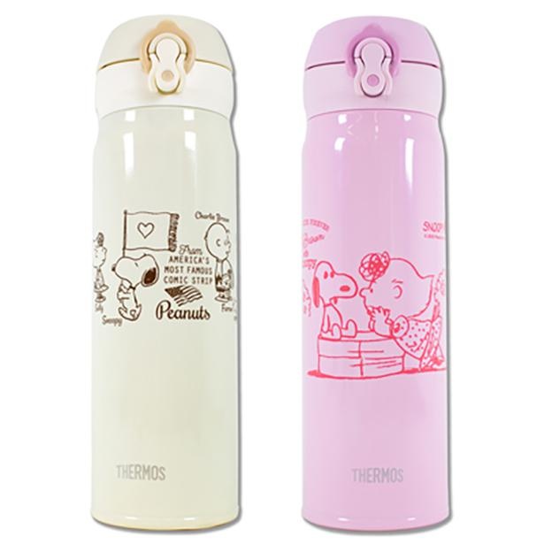 スヌーピー×サーモスのケータイマグで、レジャー時の水分補給を