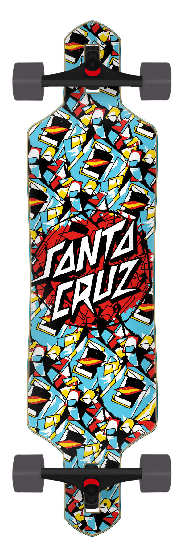 Screaming Scratched Hand Dot 9in | Drop Through Longboard | Santa Cruz