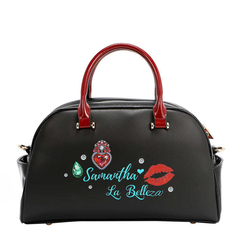 Samantha la Belleza Dome Bag with Embellishments and Vegan Leather