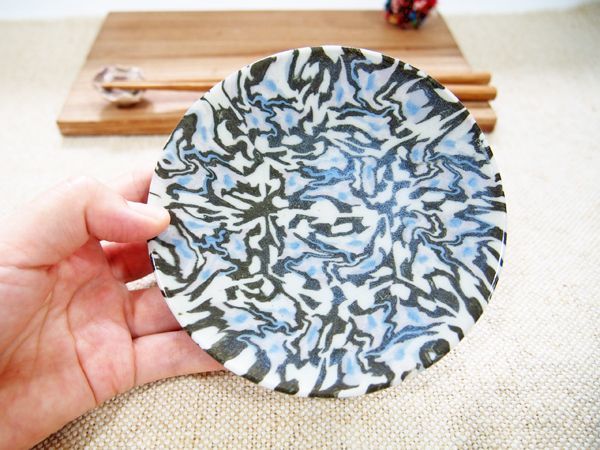 練込マーブル 小皿 【甲和焼 芝窯】取皿・中皿・大皿陶器,食器,練込