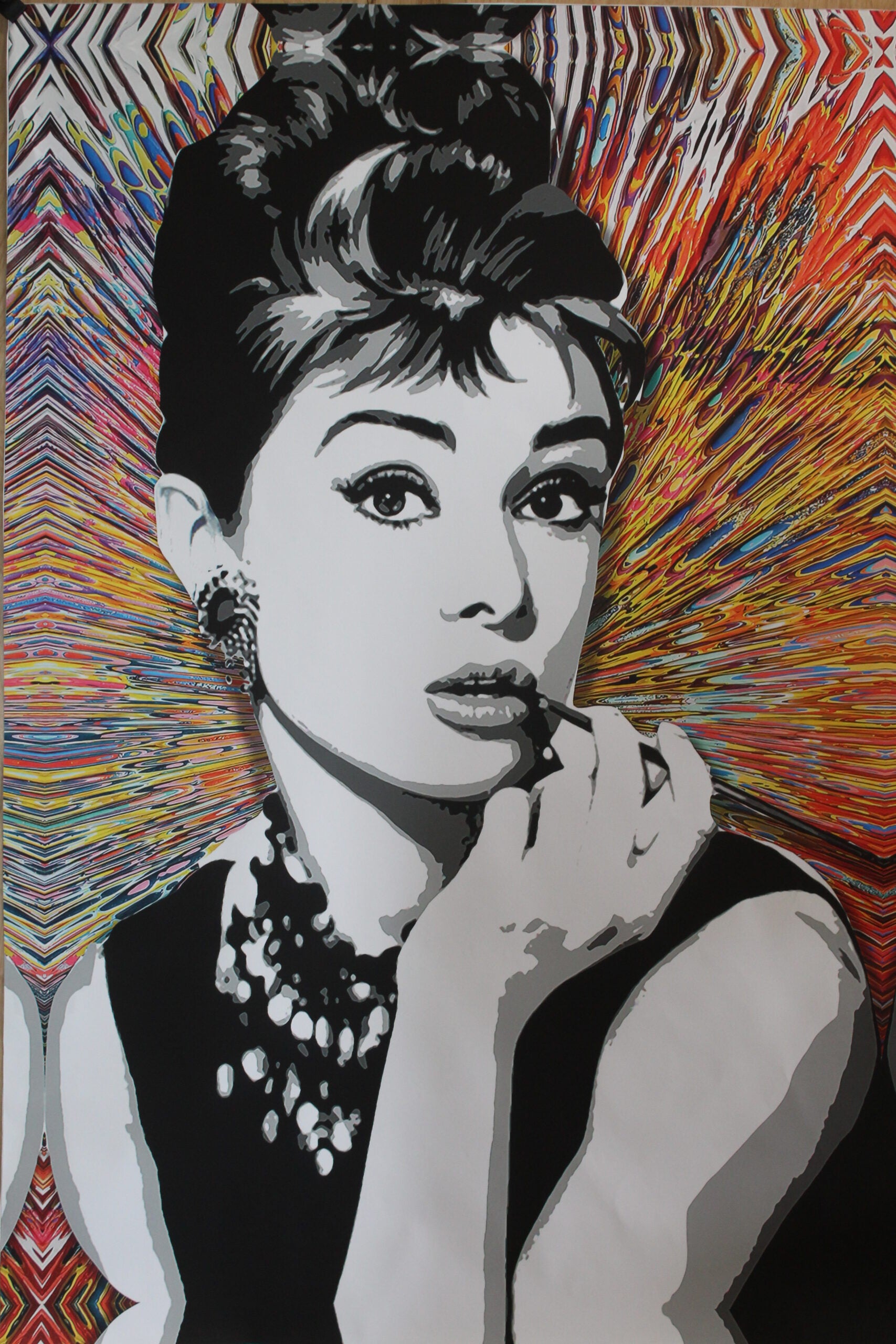 Audrey Hepburn Pop Art Unstretched Painting an Oliver Neilson