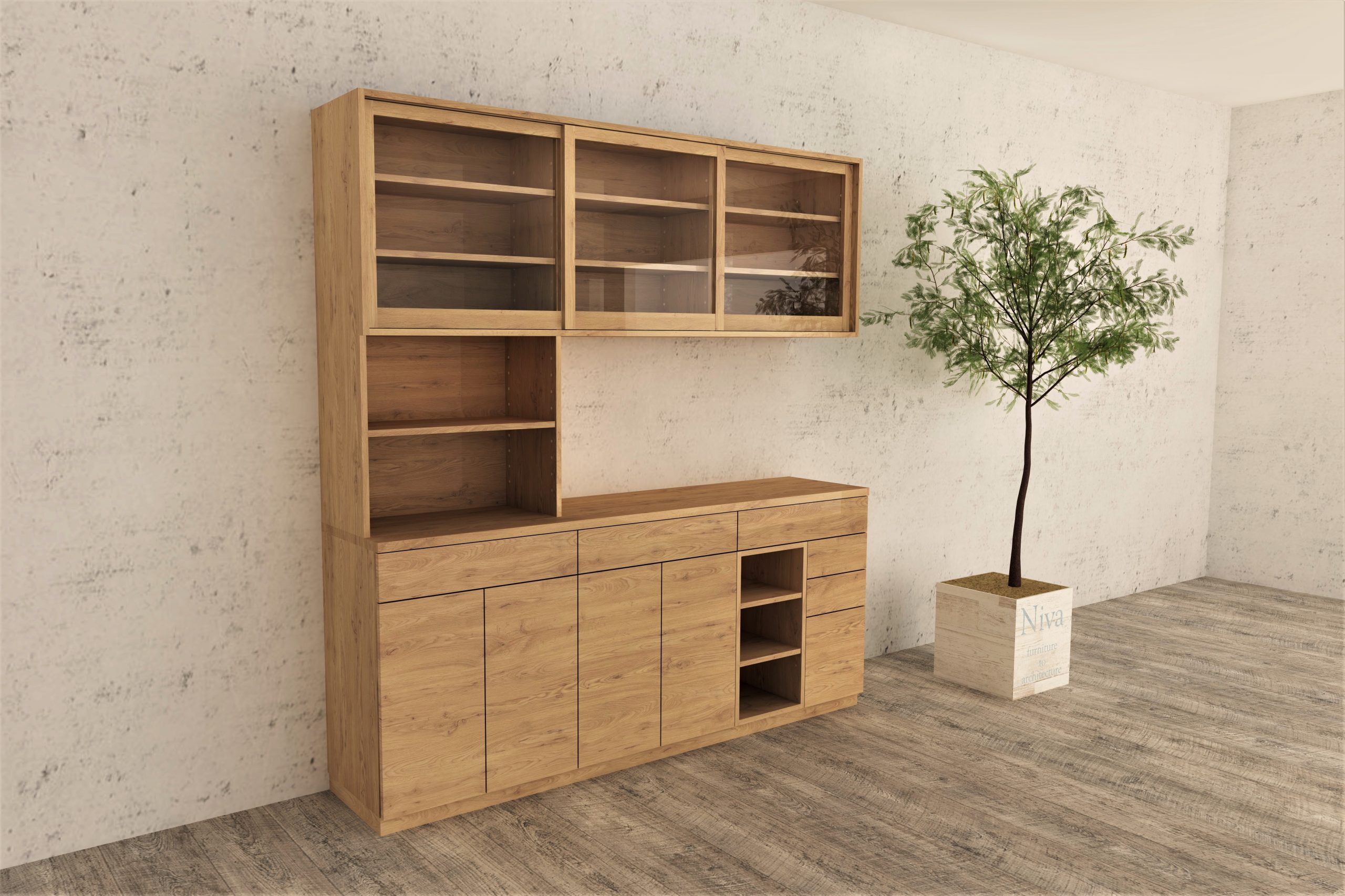 壁面収納オーダーメイド食器棚 n-cpb03 - NIVA オーダー家具と