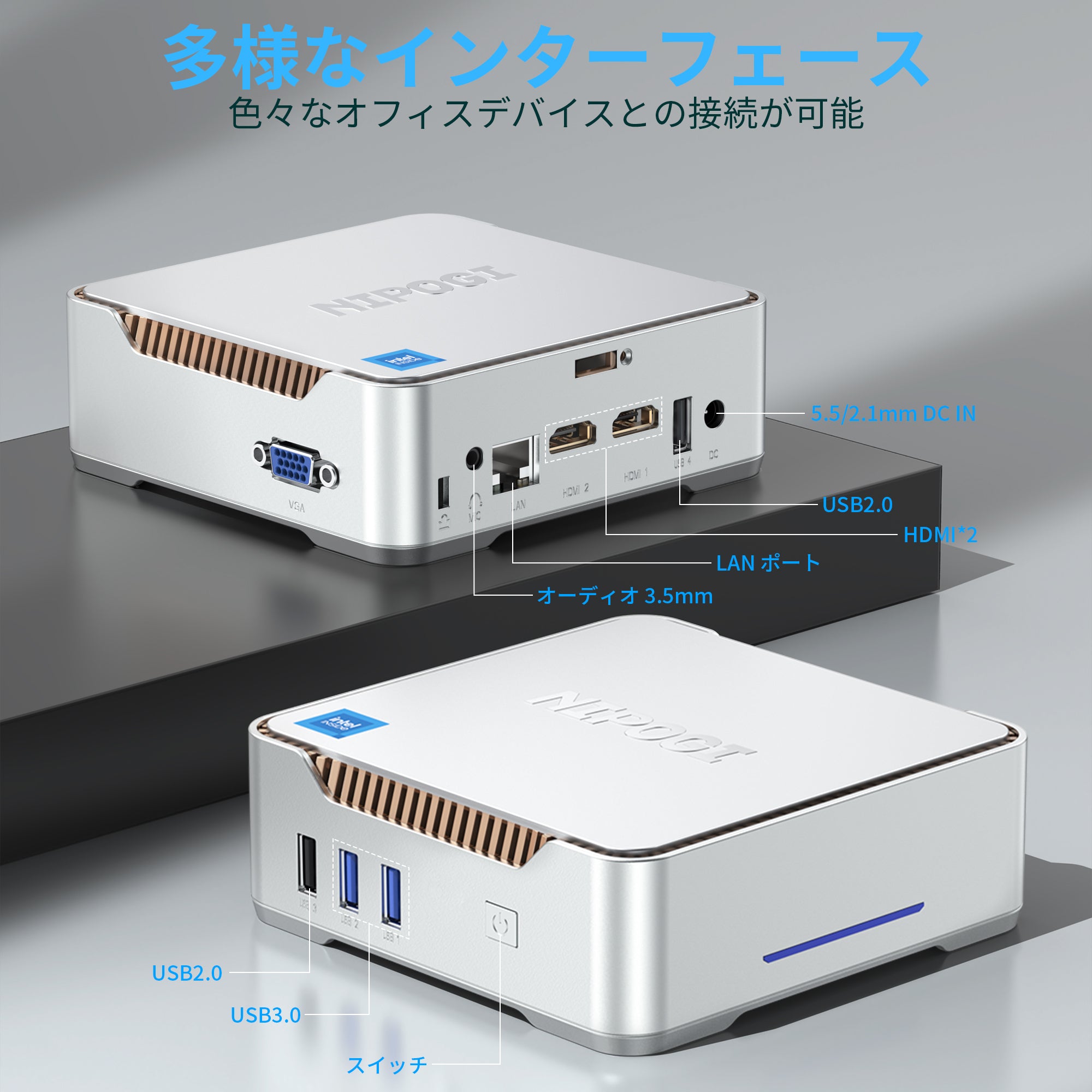NiPoGi ミニPC n95 Intel 12世代 mini pc 【8GB 256GB】【16GB 512GB