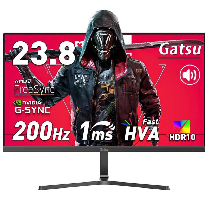 Gatsuゲーミングモニター(23.8インチ/200Hz/VA/スピーカー付き)が
