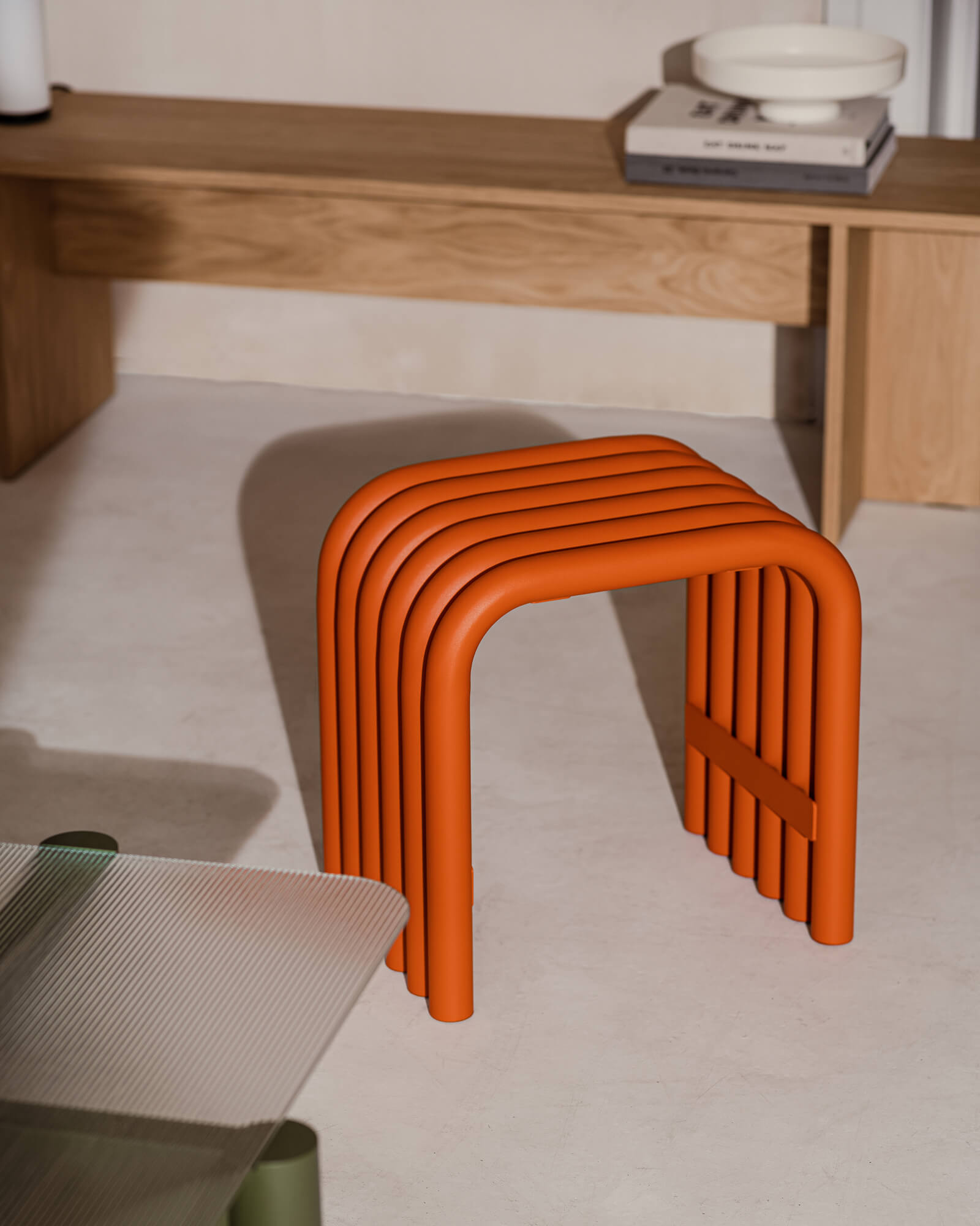 Nokk Stool - funky orange steel indoor & outdoor furniture