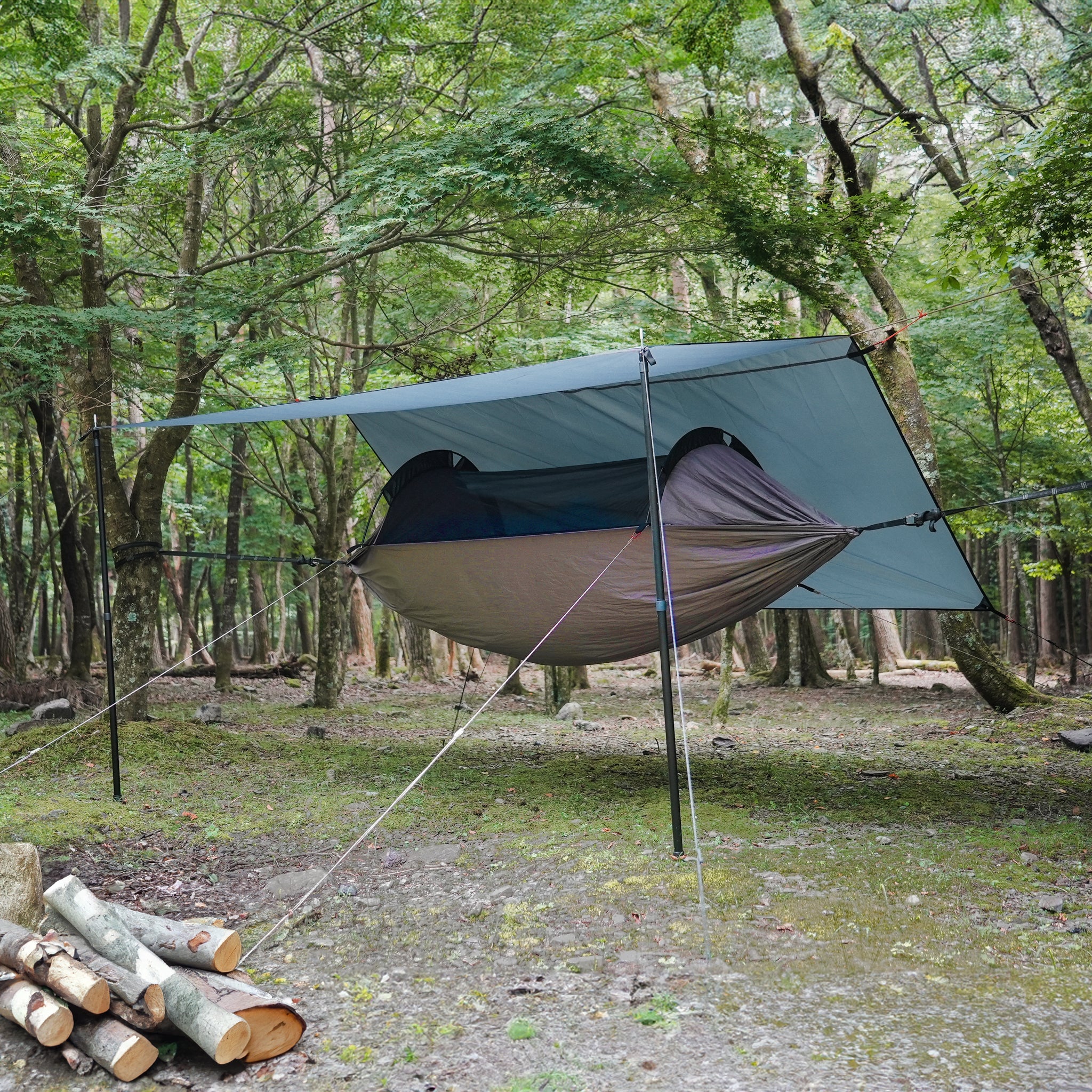 ハンモック＋タープ セット（色：Purple）【2,3日で発送】｜ハンモック