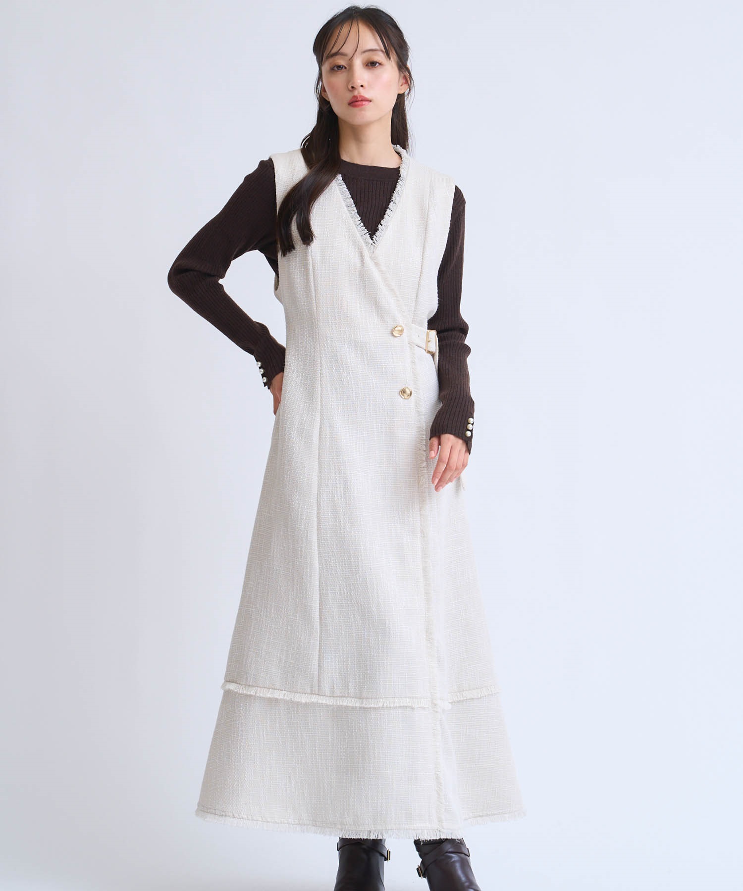 フリンジラインツイードワンピース | ロングワンピース | NOELA