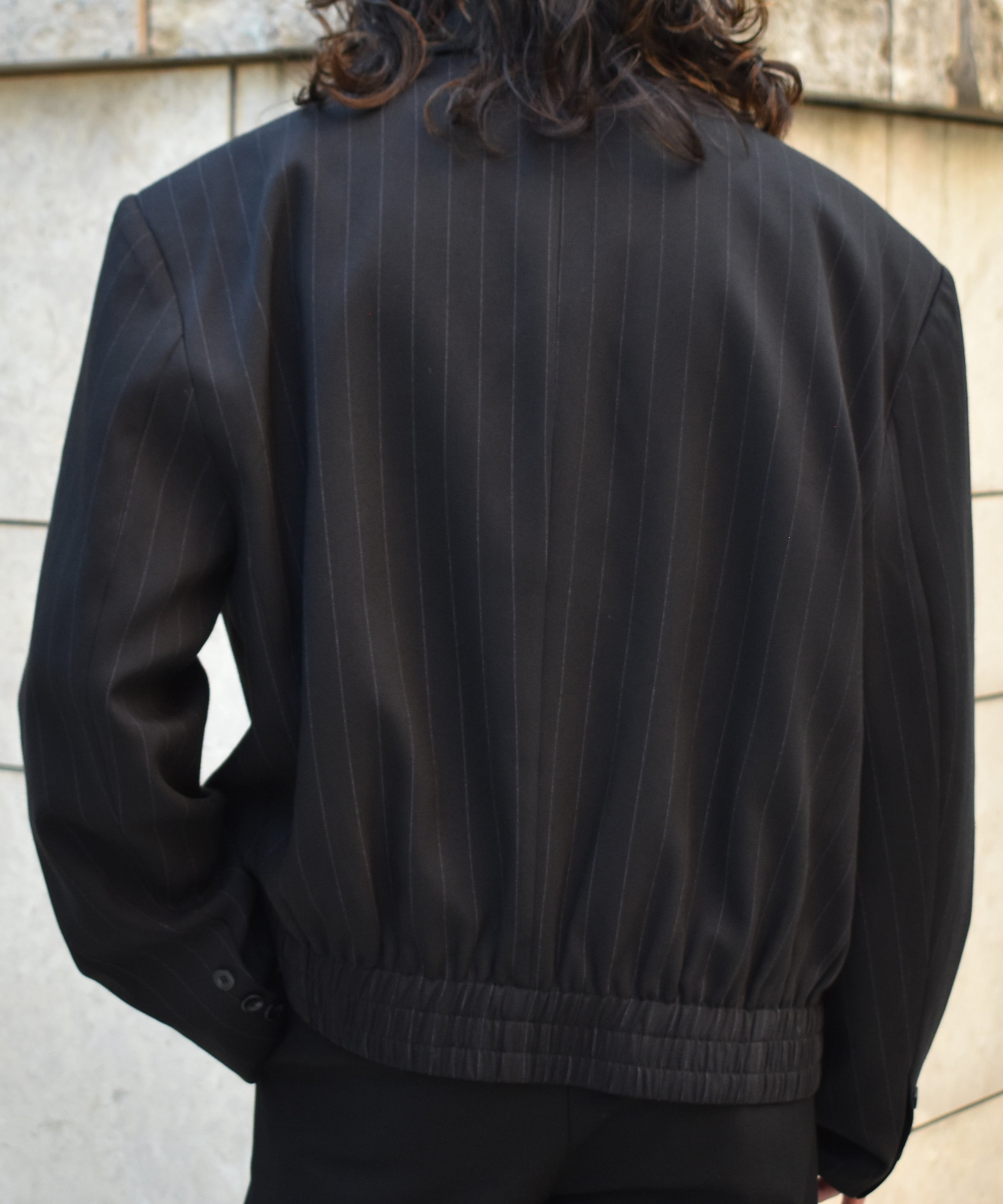 ショートリブストライプジャケット[Black] – Noen