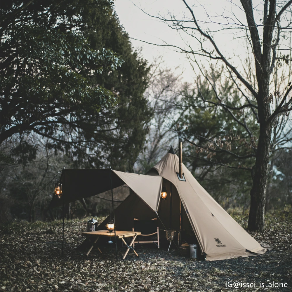 ワンティグリス「ポリコットンTC ワンポールテント」で薪ストデビュー