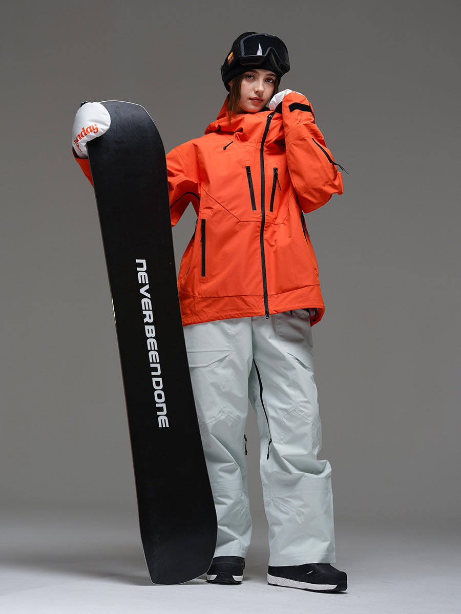 Women's MaxExtreme Pro Zip-up 3L Orange Snow Jacket