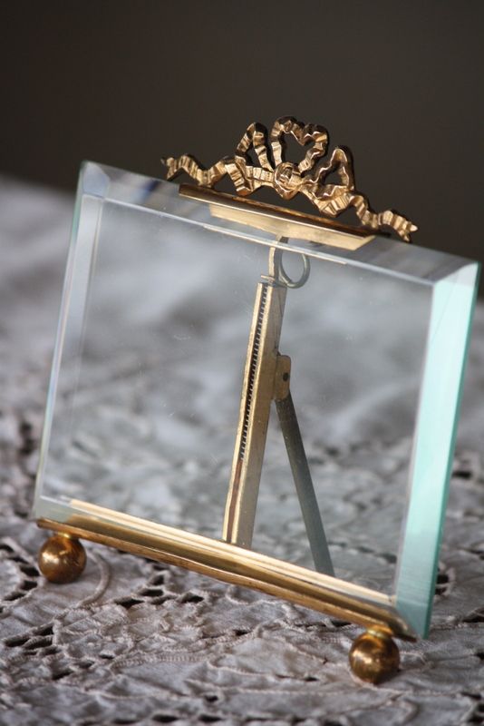 フランス ガラスのフォトフレーム リボン アンティーク ヴィンテージ