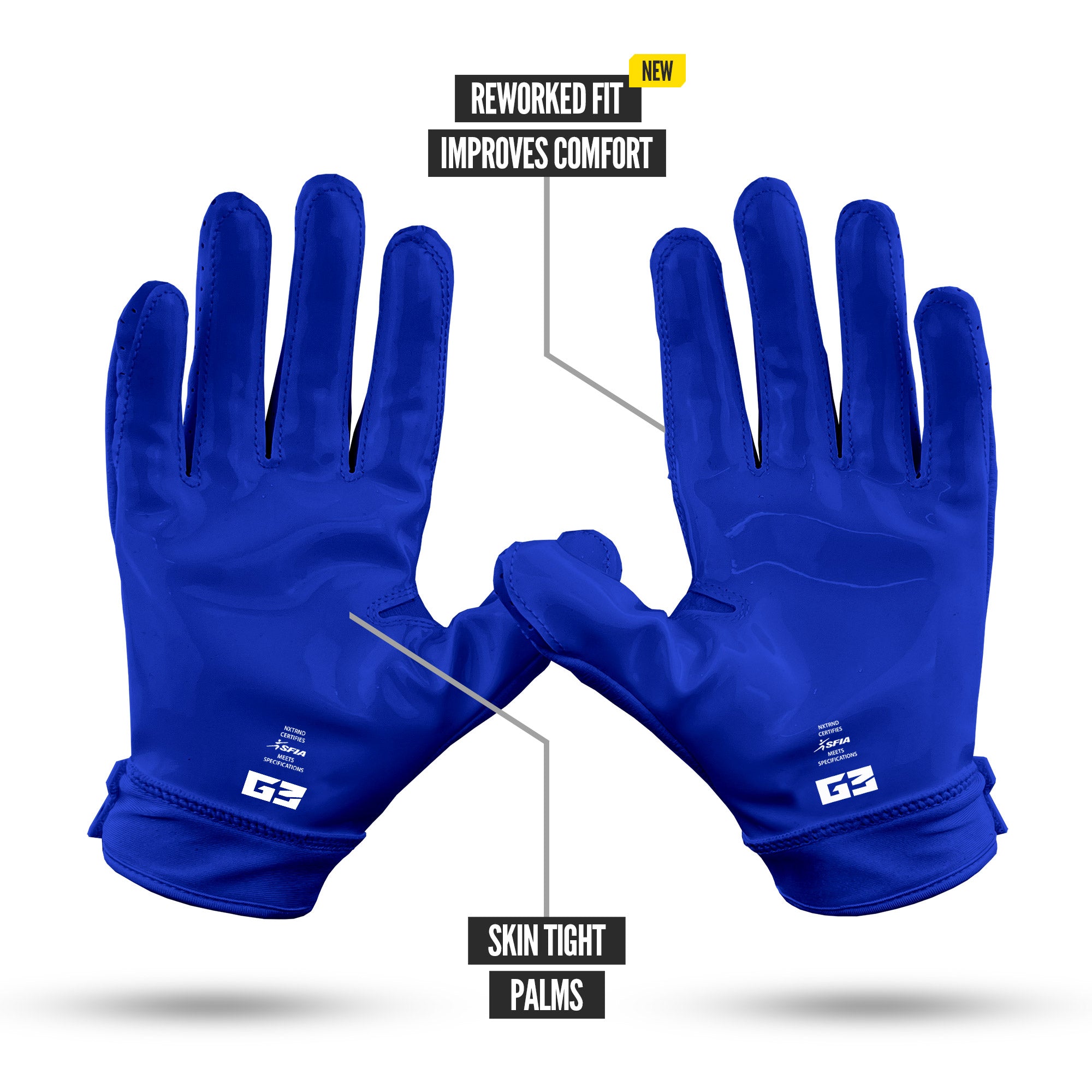 NXTRND G3® Pro Padded Football Gloves Blue