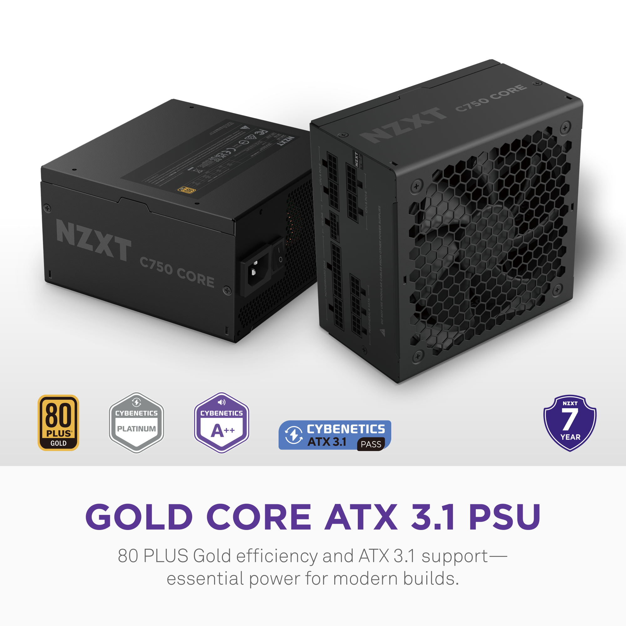 NZXT | C750 Gold Core PSU | 750 Watt Gold Power Supply Unit