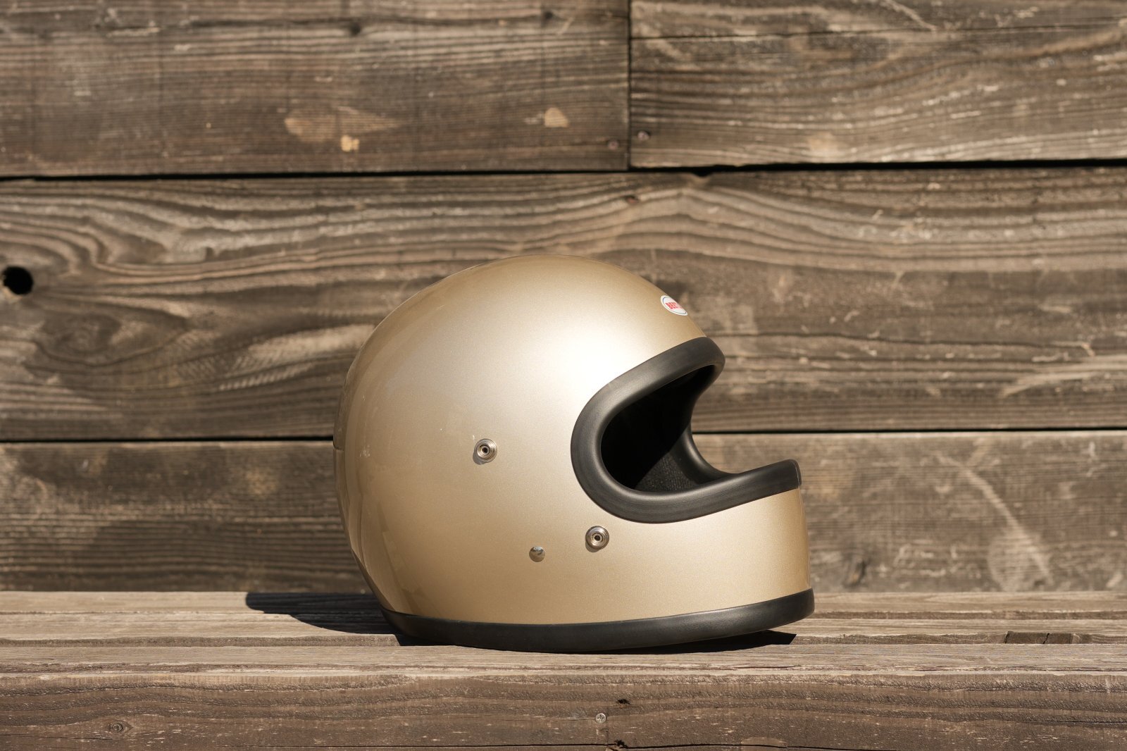 BEETLE STR FULL FACE HELMET (オレンジ/黒革ダブルストラップ)