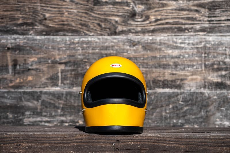 BEETLE STR FULL FACE HELMET (オレンジ/黒革ダブルストラップ)