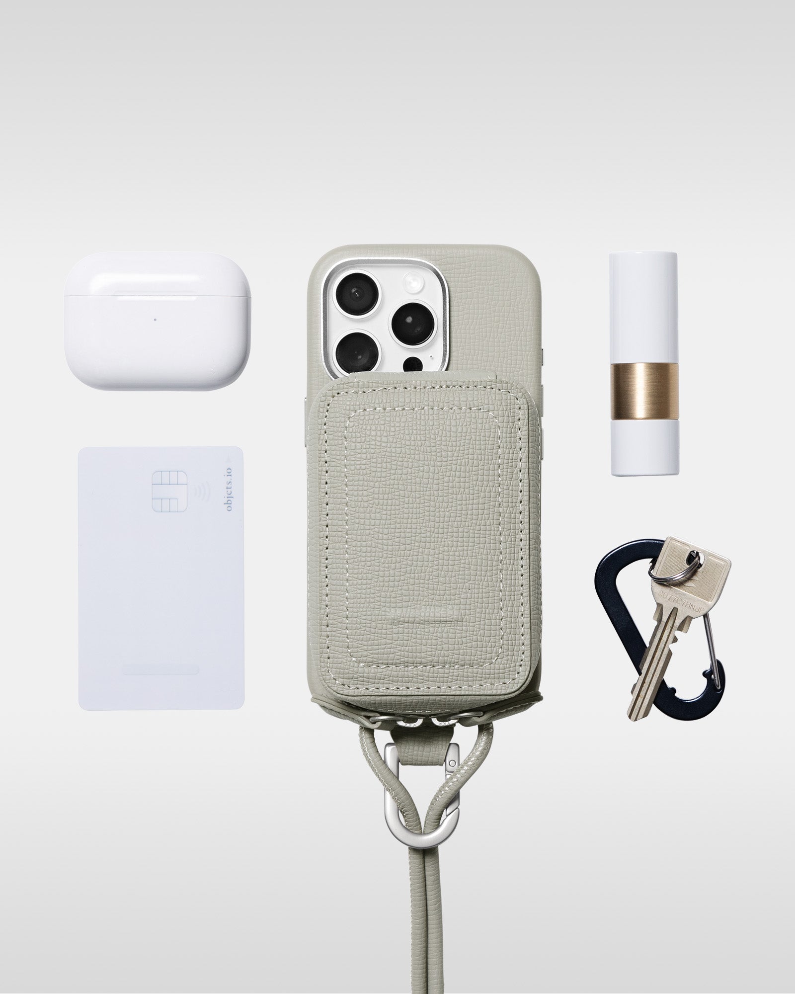 レザー製 iPhoneケース セット / ストラップ付スマホケース / スマホ