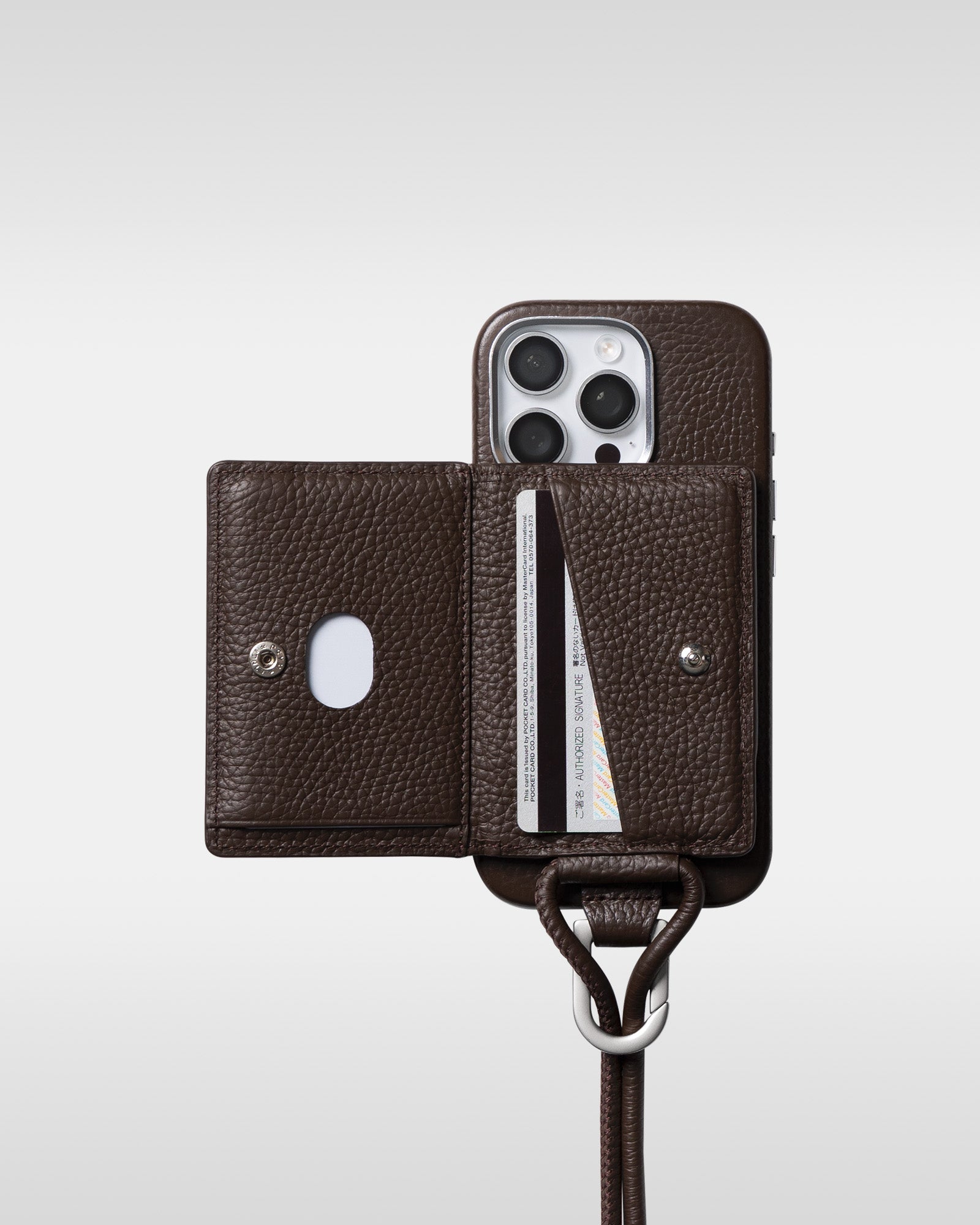 レザー製 iPhoneケース セット / ストラップ付スマホケース / スマホ