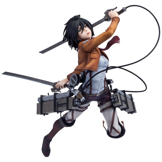 進撃の巨人」ミカサのフィギュア、訓練兵団版と調査兵団版の2種類