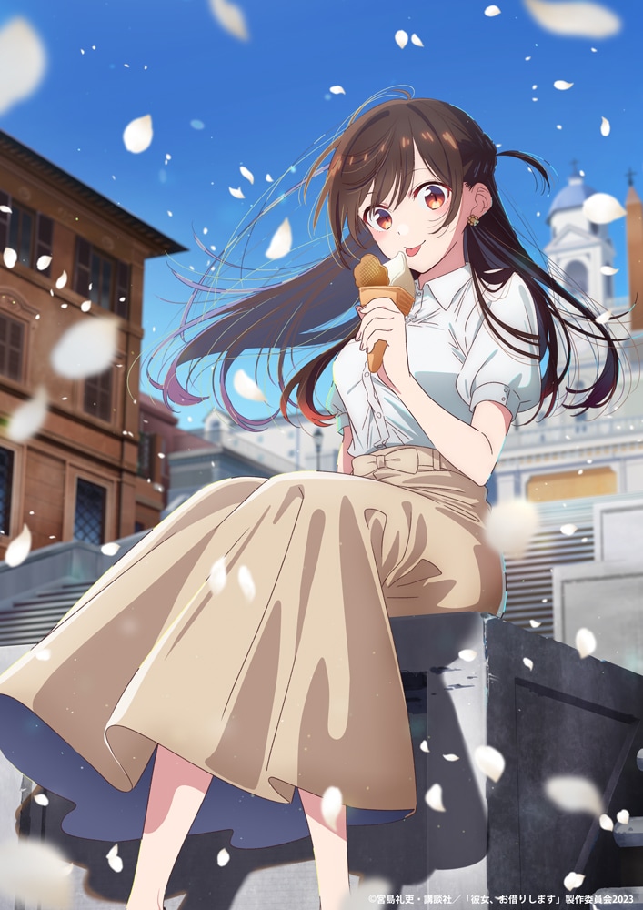 彼女、お借りします」千鶴がアイスを前に舌をぺろっ、デートシーン