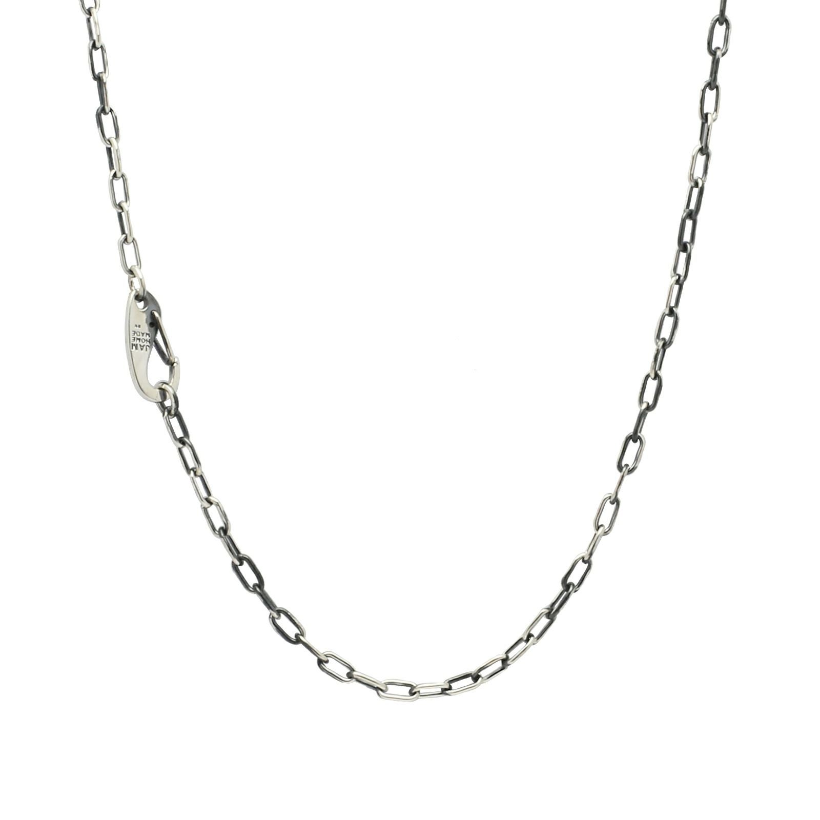 JNS414-SV)マガタマシンプルチェーンネックレス&ブレスレット-シルバー