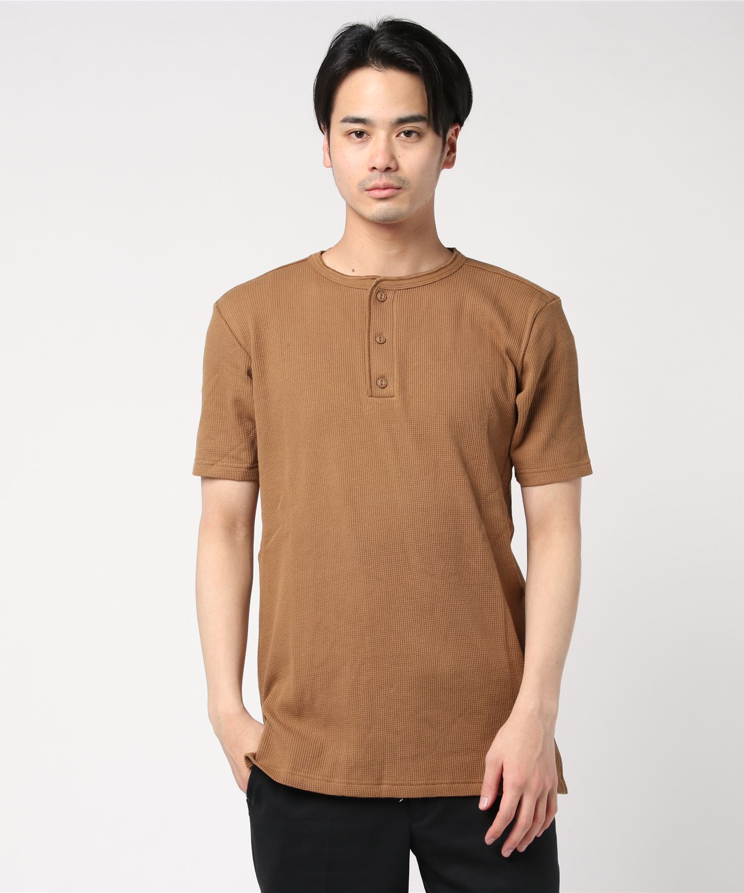 ワッフルサーマル CREW/HENLEY 7分袖＆半袖 Tシャツ / クルーネック