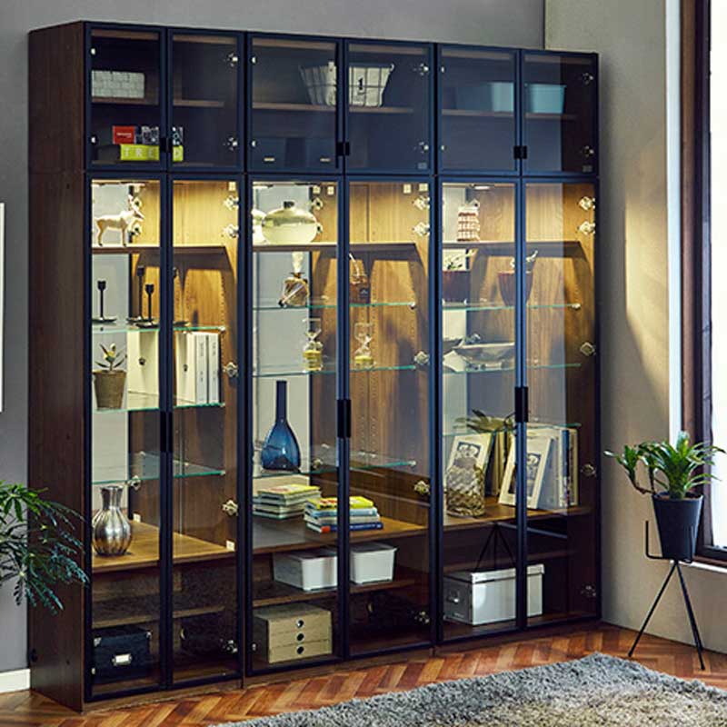 幅40 奥行41 高さ180】ヴァール 幅40センチガラス戸コレクション収納棚