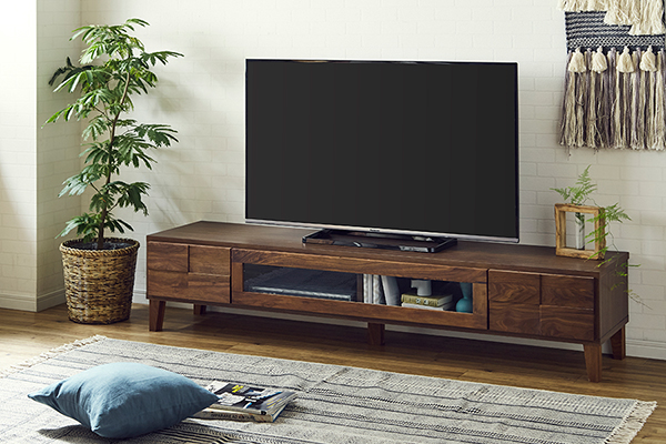 幅180 奥行45 高さ37.3】ボニー 180テレビボード（ウォールナット