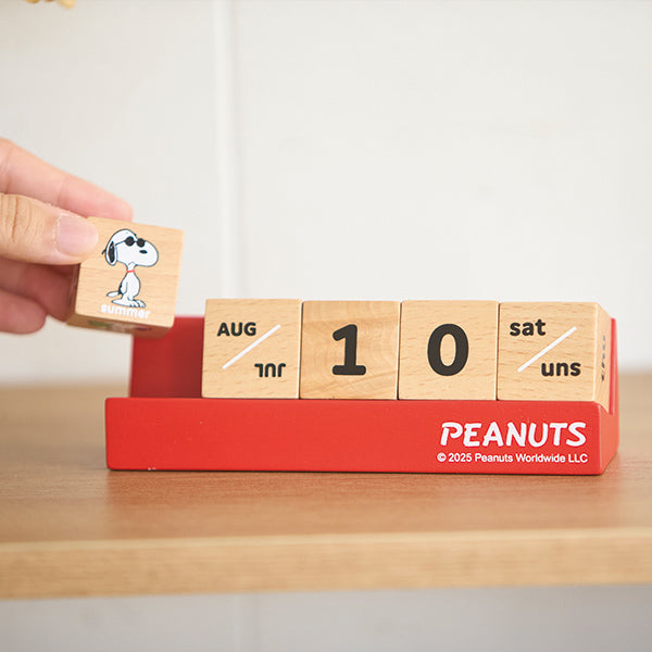 おかいものSNOOPYオリジナル】ウッド万年カレンダー