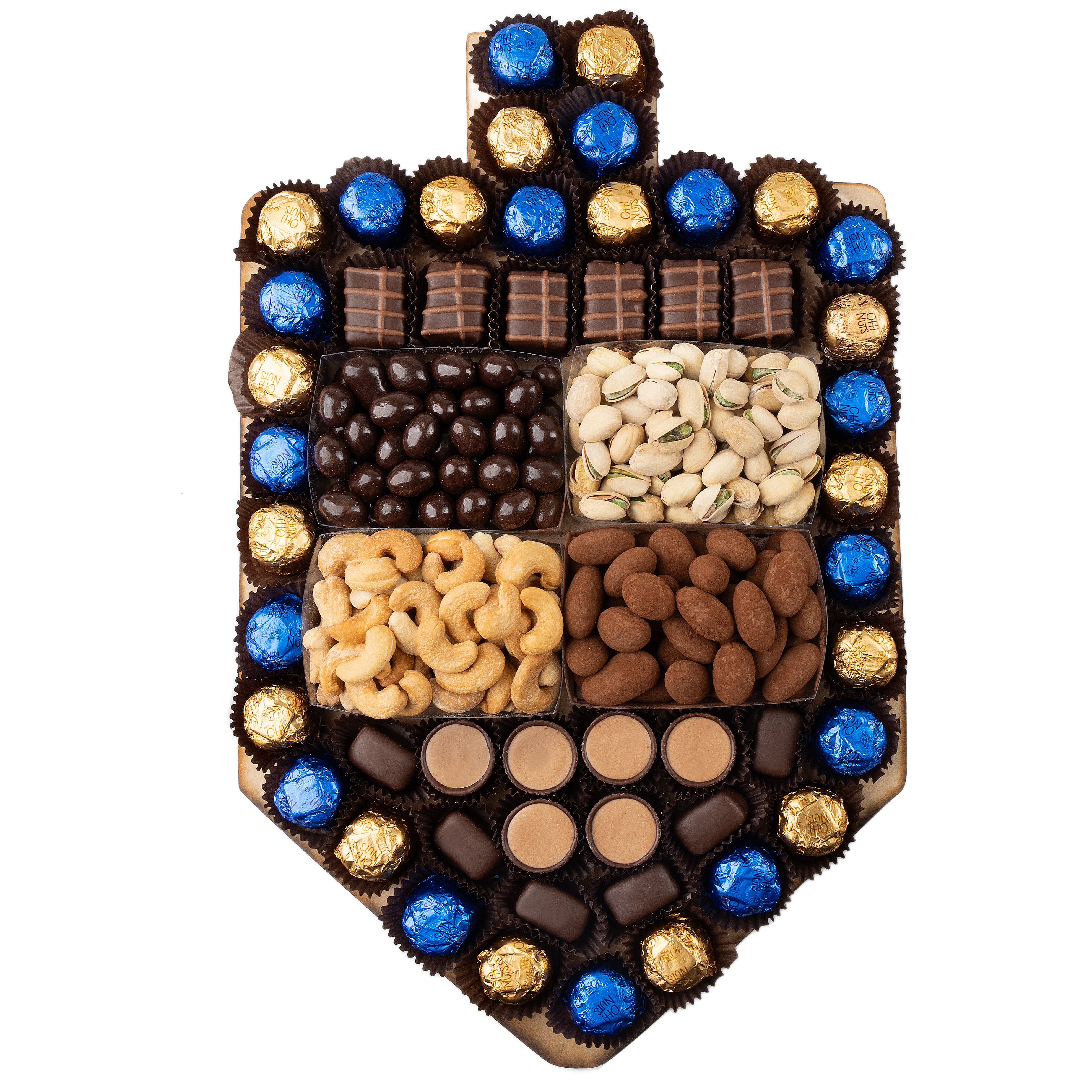Chanukah X-Large Chocolate & Nuts Dreidel Gift Basket – Oh! Nuts