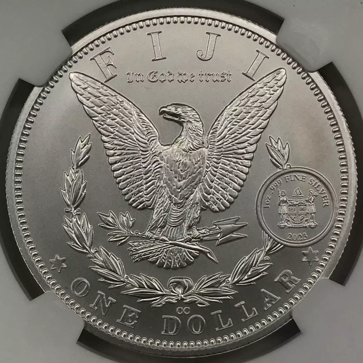 2023 1 oz Silver NGC MS-70 Fiji Morgan - FDI 