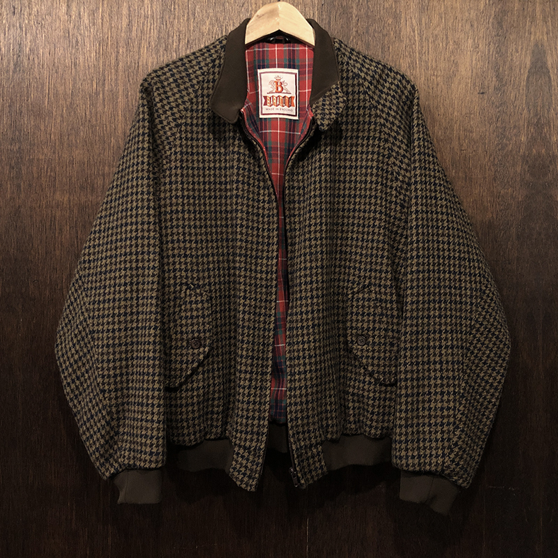 Baracuta G9 Harrington Jacket Harris Tweed Pure Wool Tweed Brown