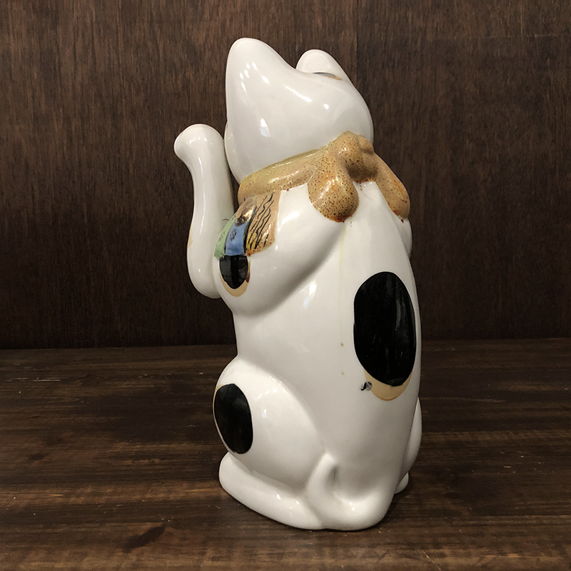 古瀬戸 骨董品 招き猫 27cm 完品 ジャパン アンティーク 稀少な大きな