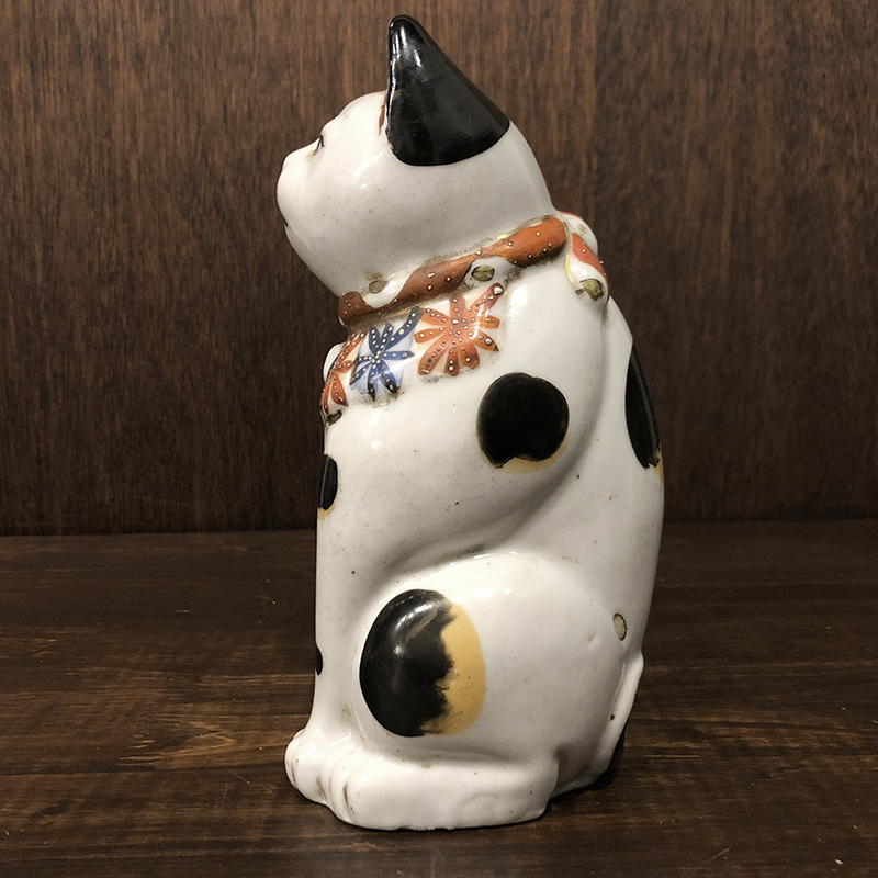 招き猫 古瀬戸 約21cm 当時物 骨董品 ジャパン アンティーク
