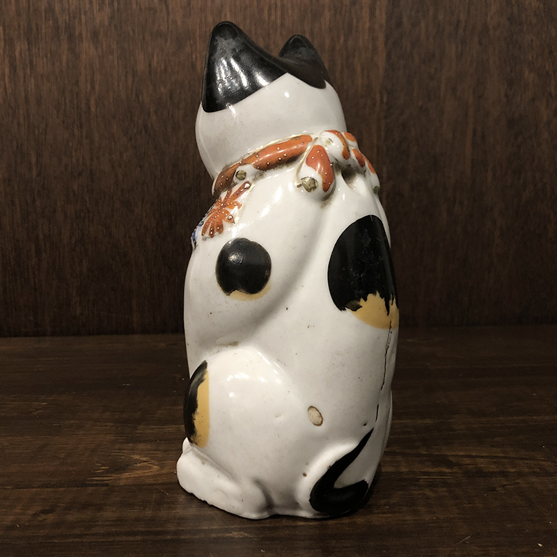 招き猫 古瀬戸 約21cm 当時物 骨董品 ジャパン アンティーク