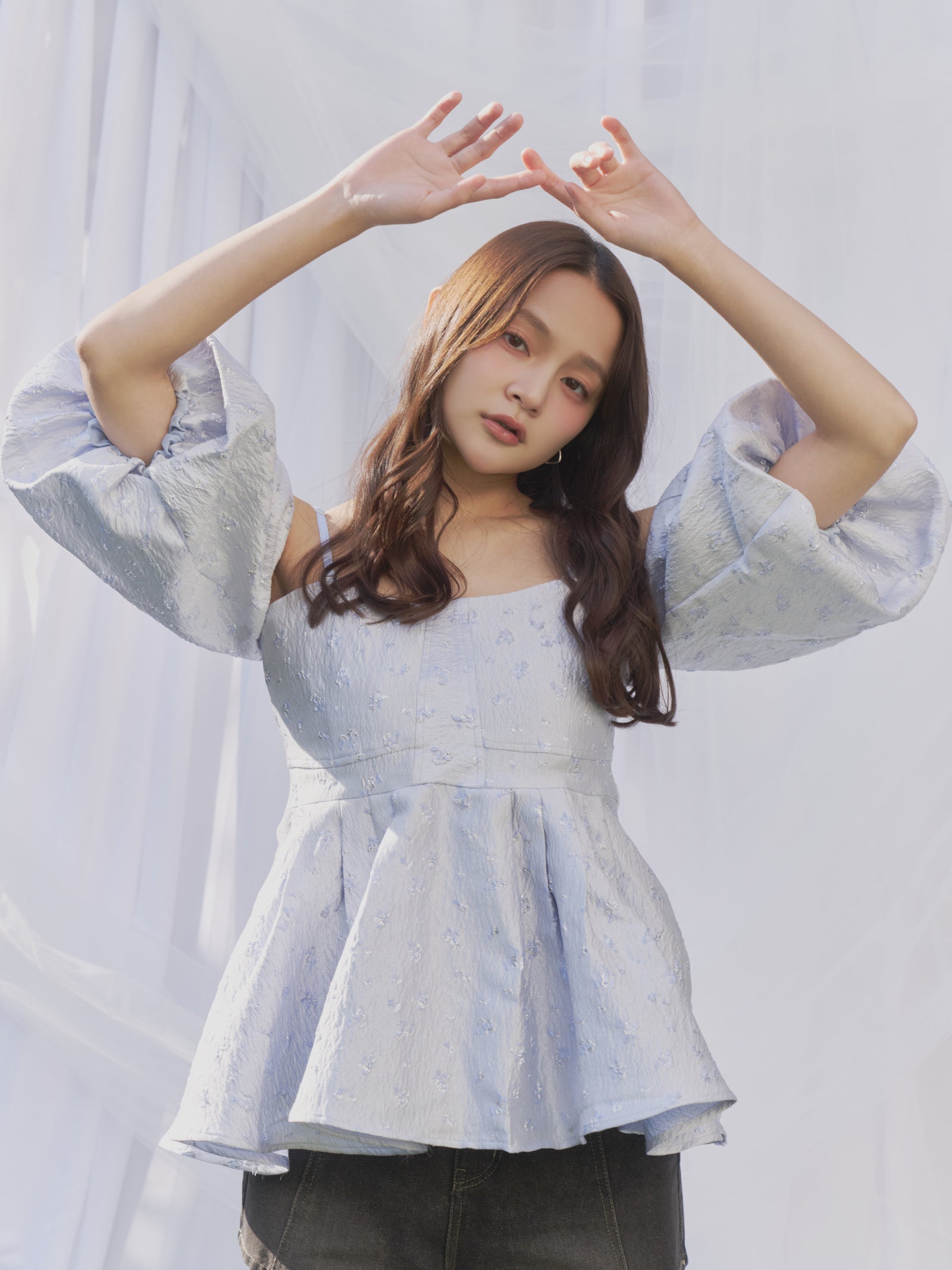 予約】フラワージャガードペプラムビスチェ【発送予定日 4月上旬〜4月