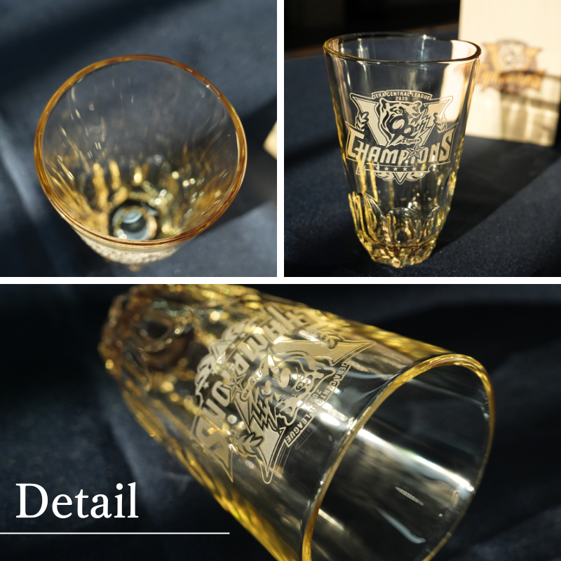阪神タイガース 優勝記念 焼酎グラス〈琥珀〉 印刷付き木箱入り】 当店